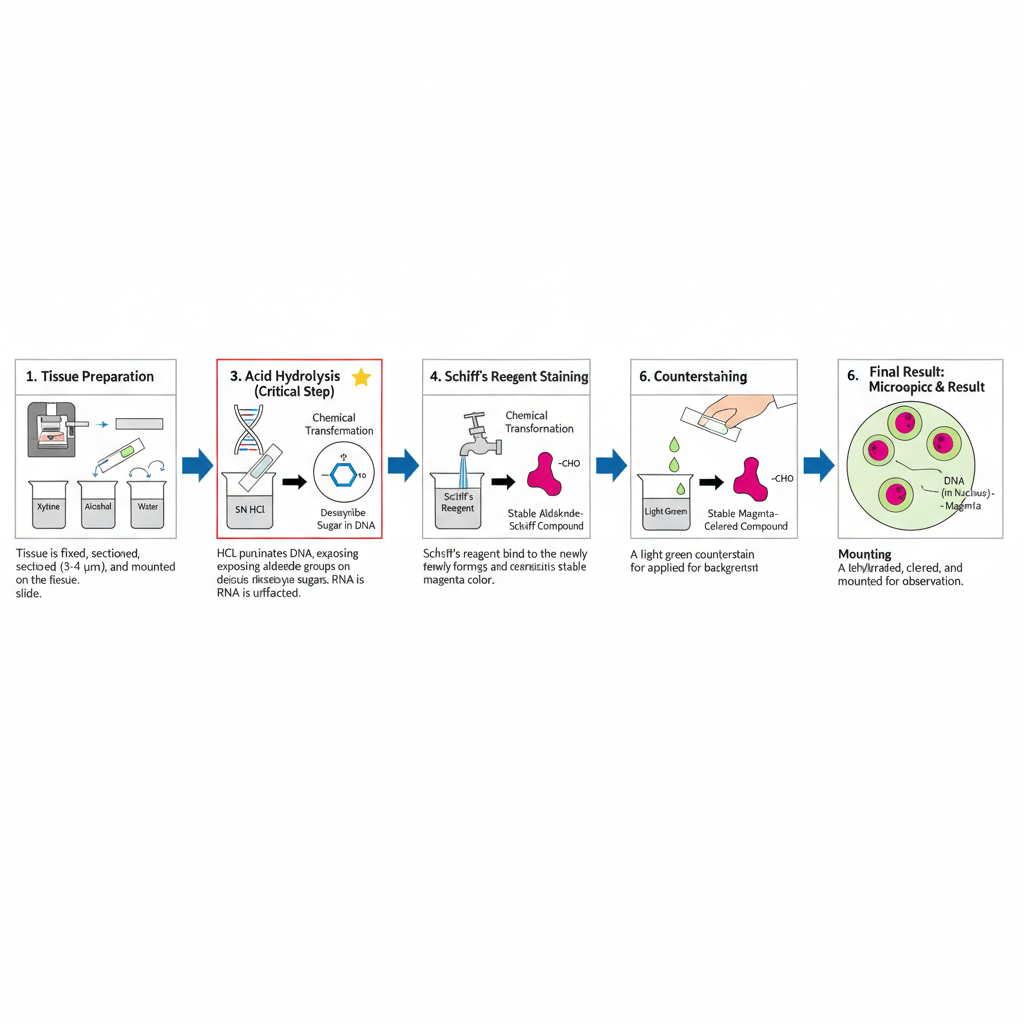 Nuclear Staining- Principle, Procedure, Uses 5 Procedure of Nuclear Staining by Feulgen Stain (DNA Specific)
