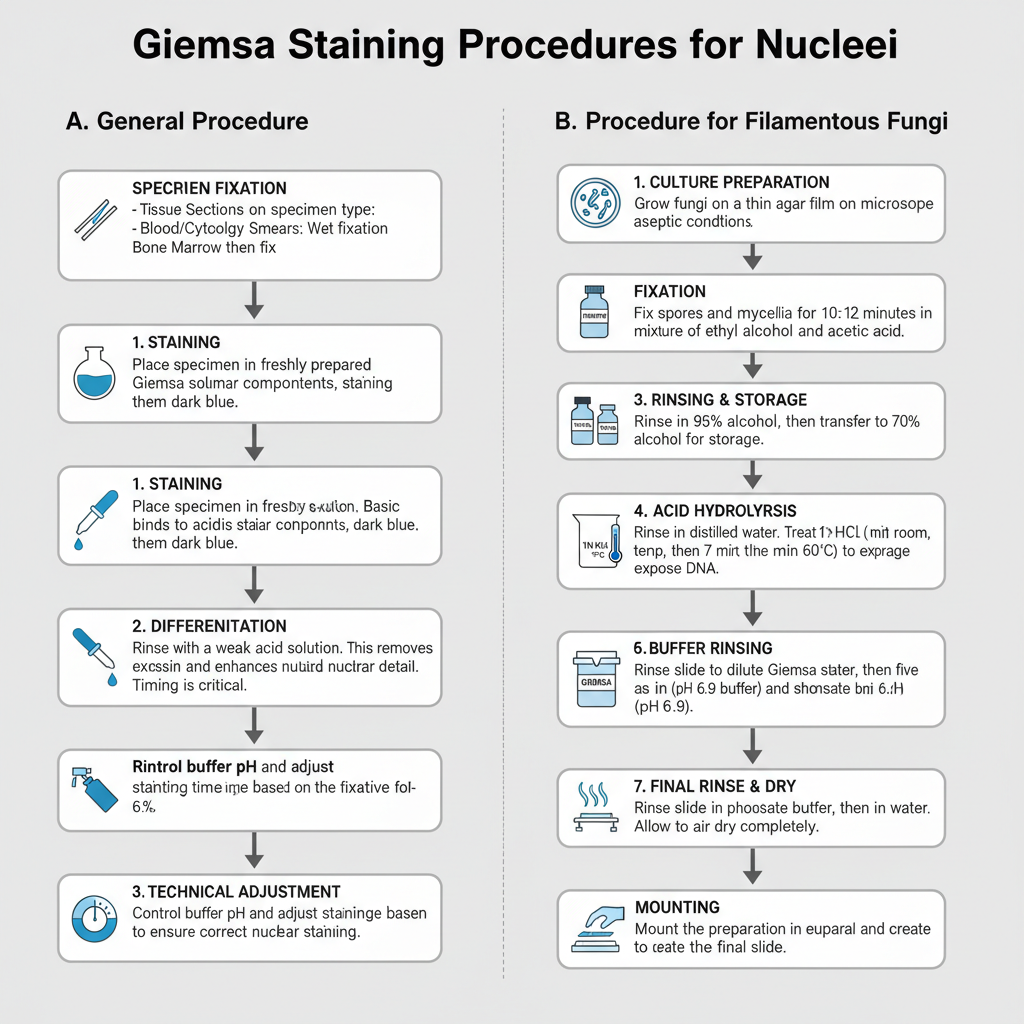 Nuclear Staining- Principle, Procedure, Uses 9 Procedure of Nuclear Staining by Giemsa Stain