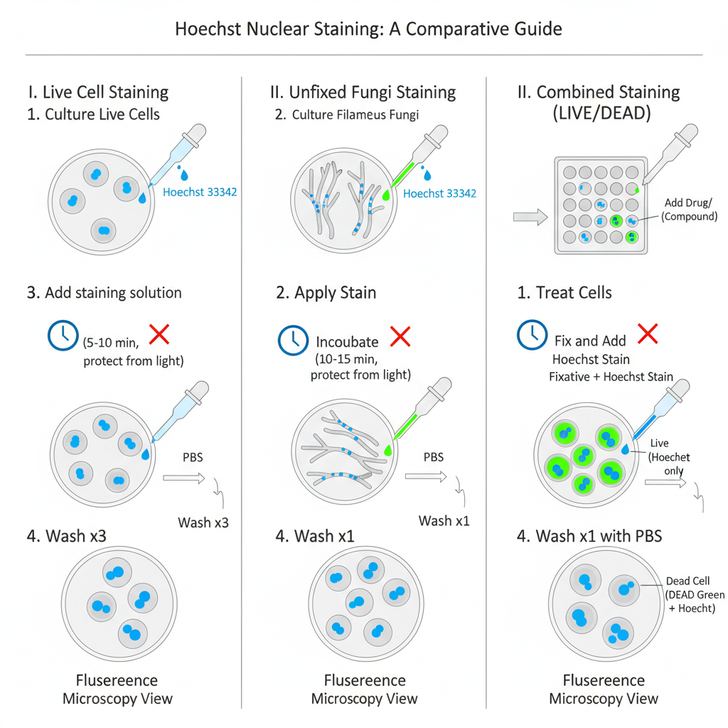Nuclear Staining- Principle, Procedure, Uses 3 Procedure of Nuclear Staining by Hoechst