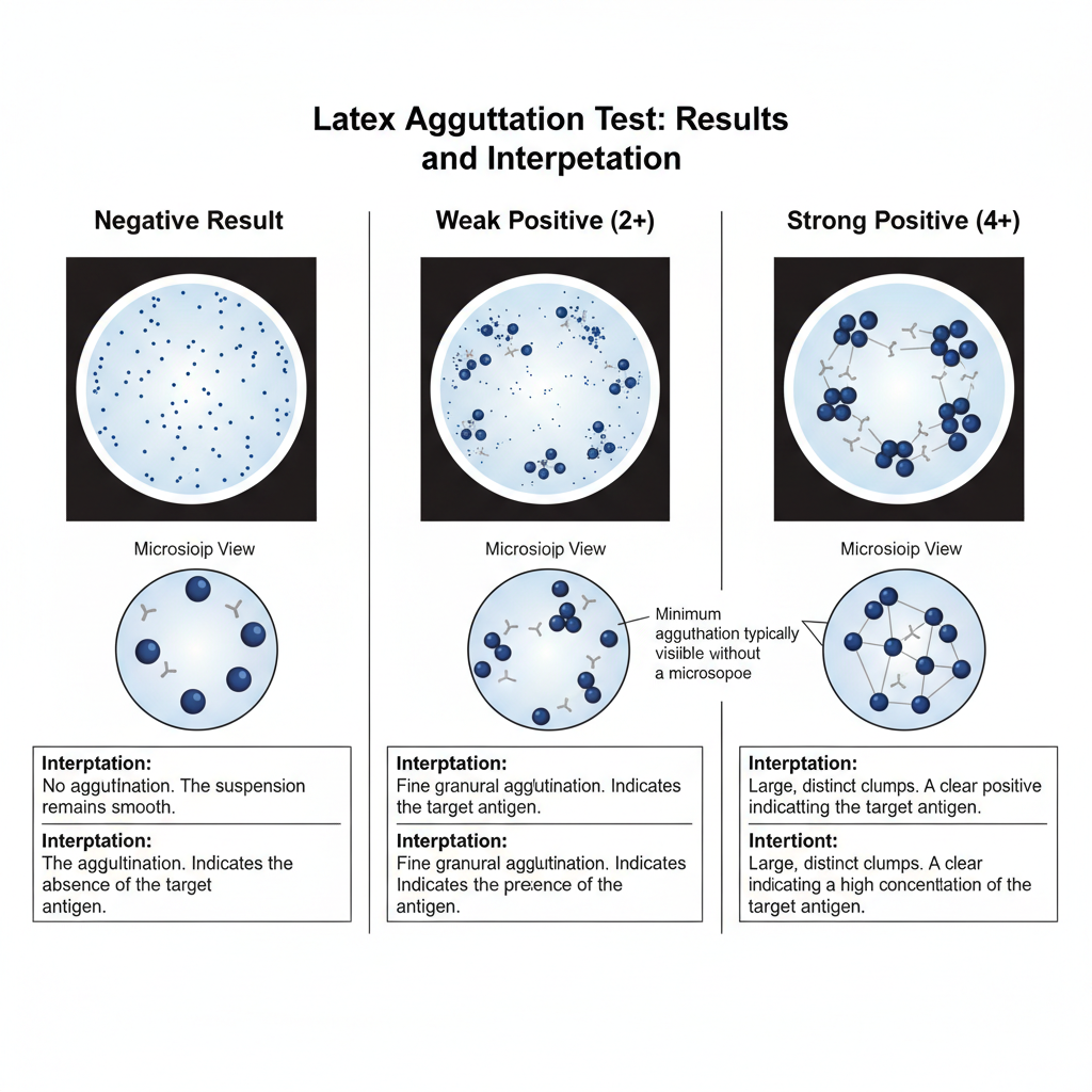 Results and Interpretation of Latex Agglutination Test