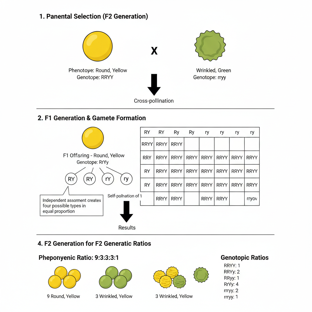 Steps/Process of Dihybrid Cross
