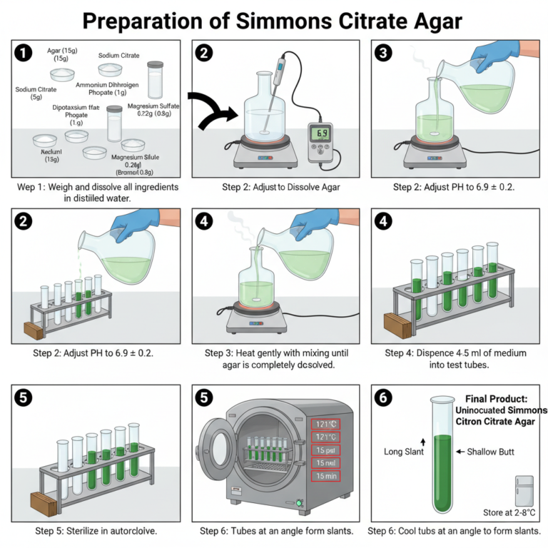 Simmons Citrate Agar - Principle, Composition, Procedure, Result, uses ...
