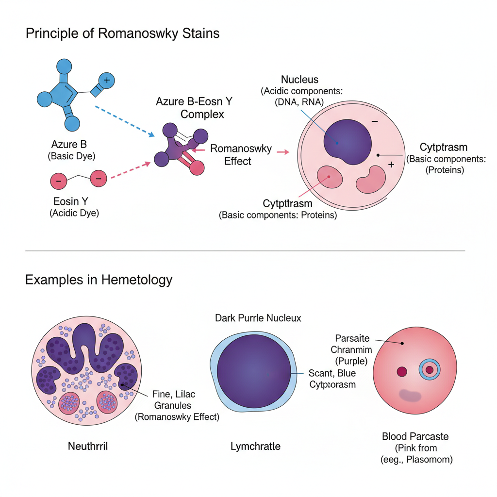 Principle of Romanowsky Stains