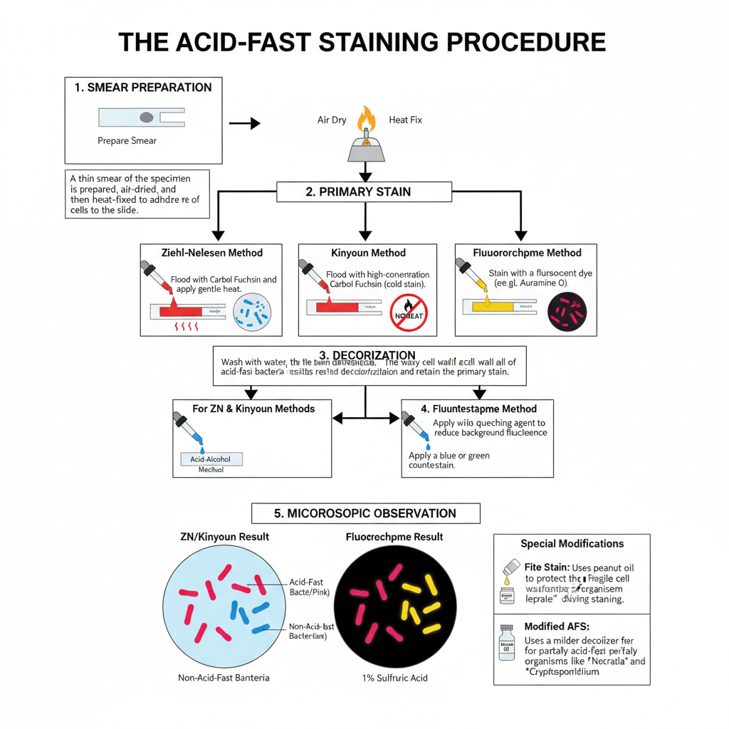 Procedure of Acid Fast Stains