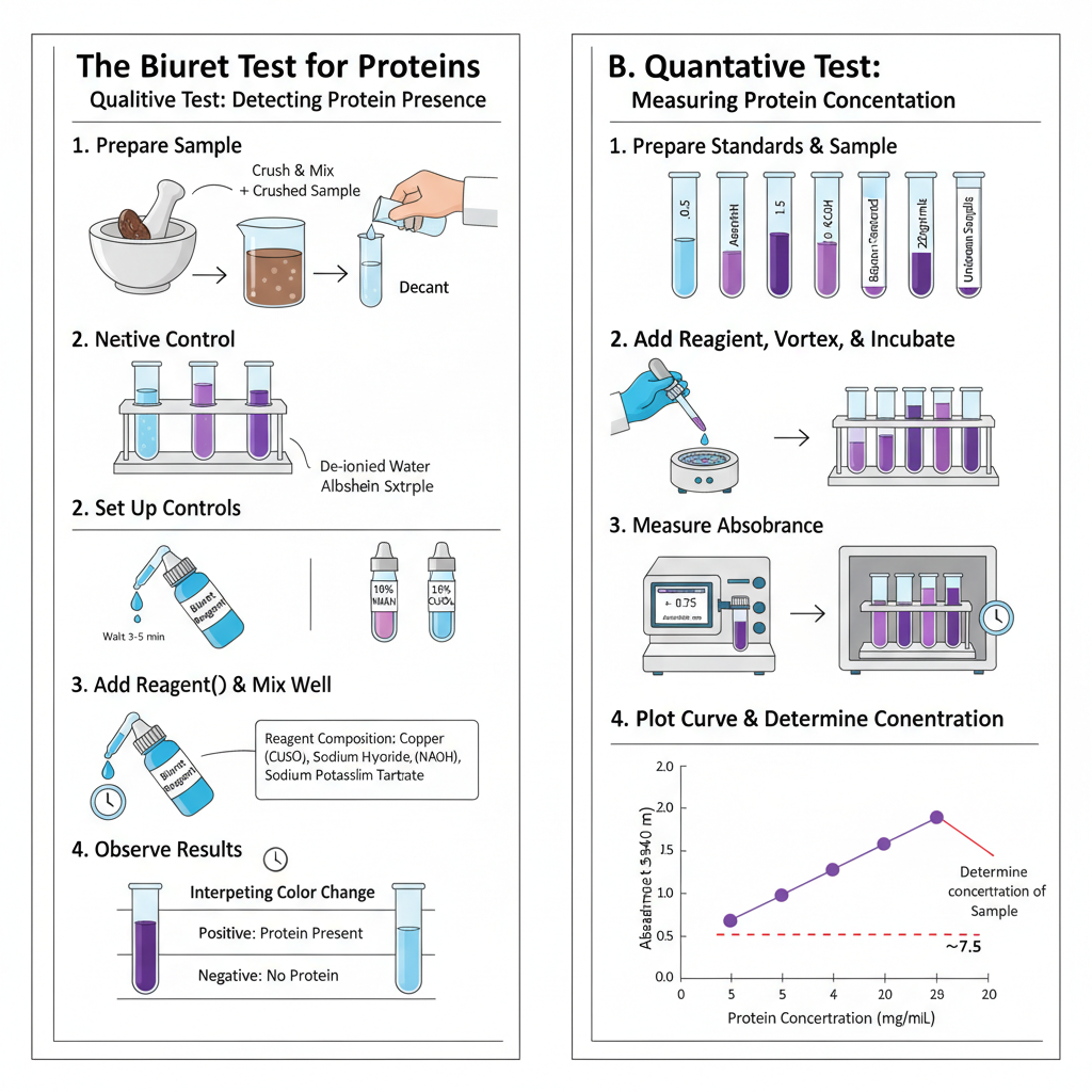 Biuret Test For Protein - Principle, Procedure, Result, Uses 2 Procedure of Biuret Test