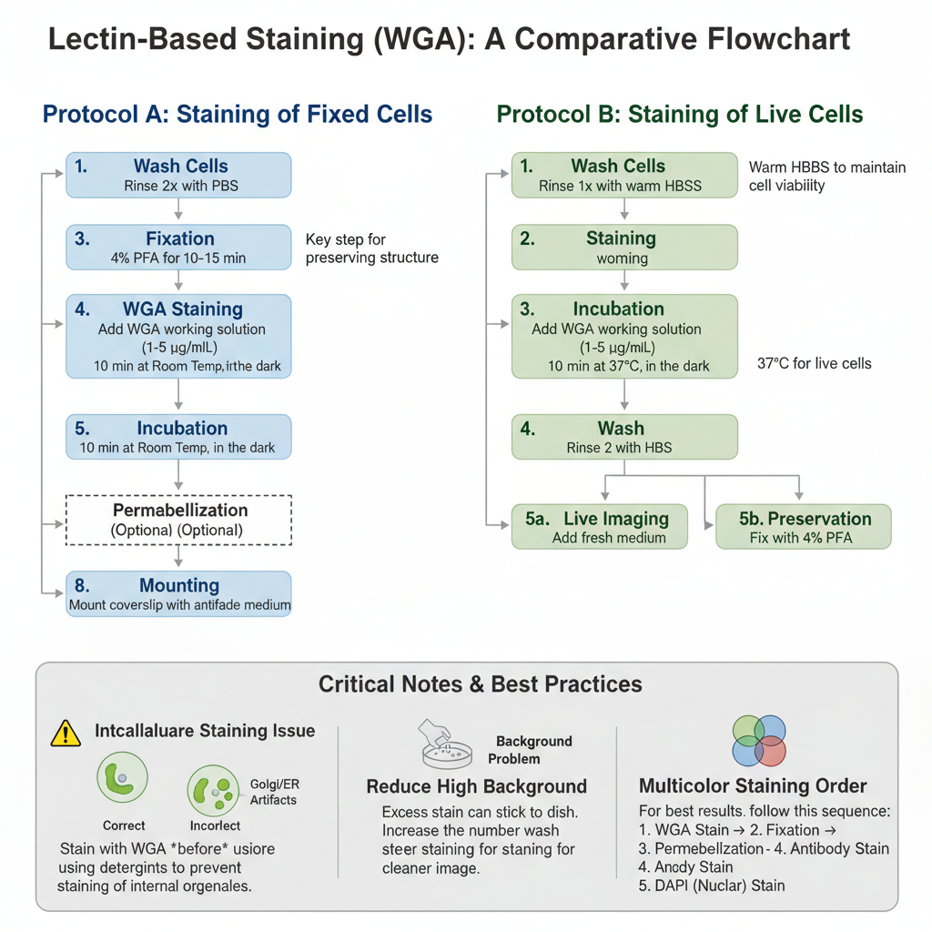 Cell Membrane Staining - Principle, Procedure, Result, Uses 3 Procedure of Lectin-Based Staining (WGA) Method