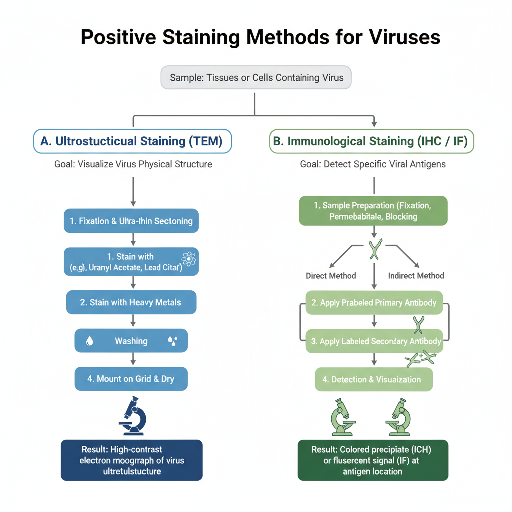 Procedure of Positive Staining of Viruses