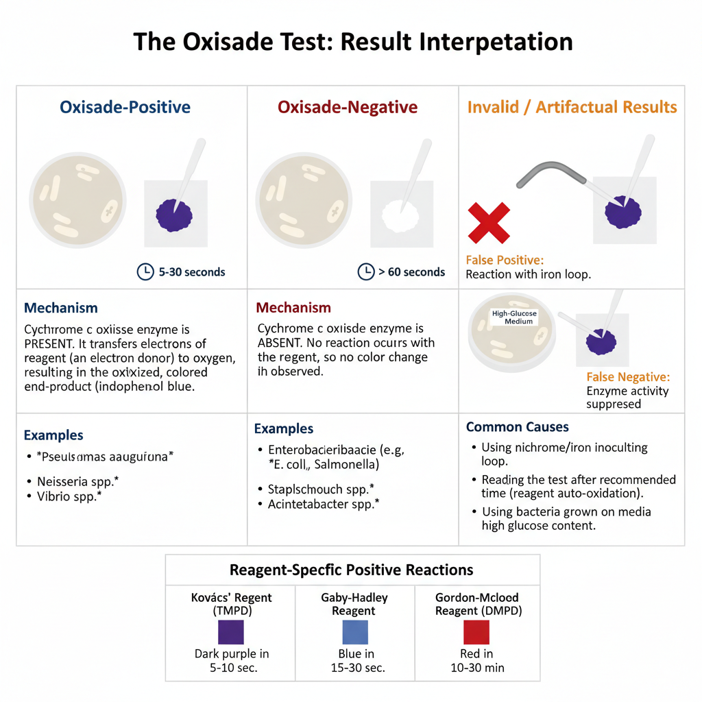 Result and Interpretation of Oxidase Test
