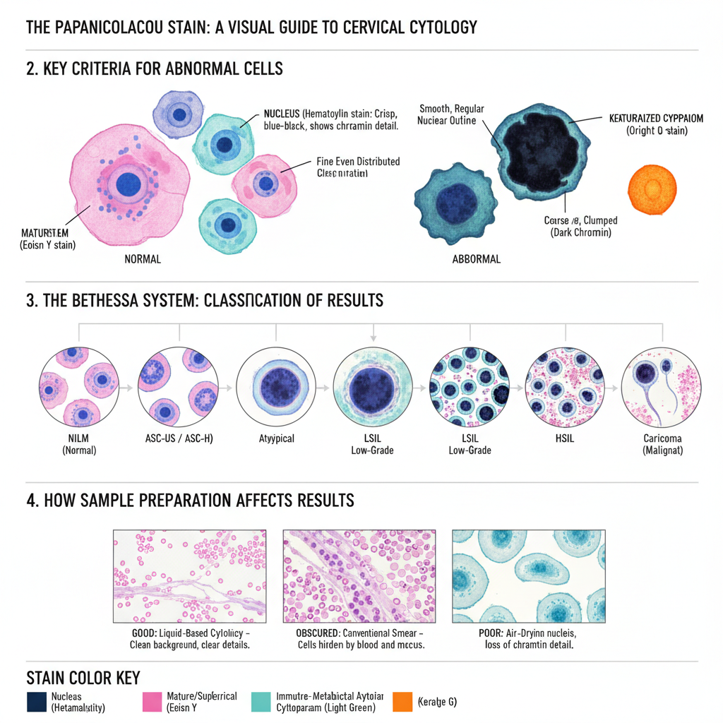 Results and Interpretation of Papanicolaou Staining (Pap stain)