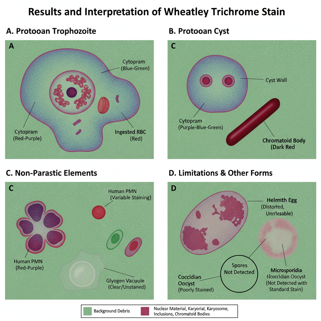 Results and Interpretation of Wheatley Trichrome Stain