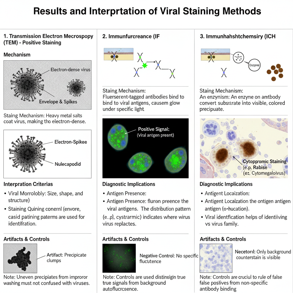 Results and interpretation of Positive Staining of Viruses