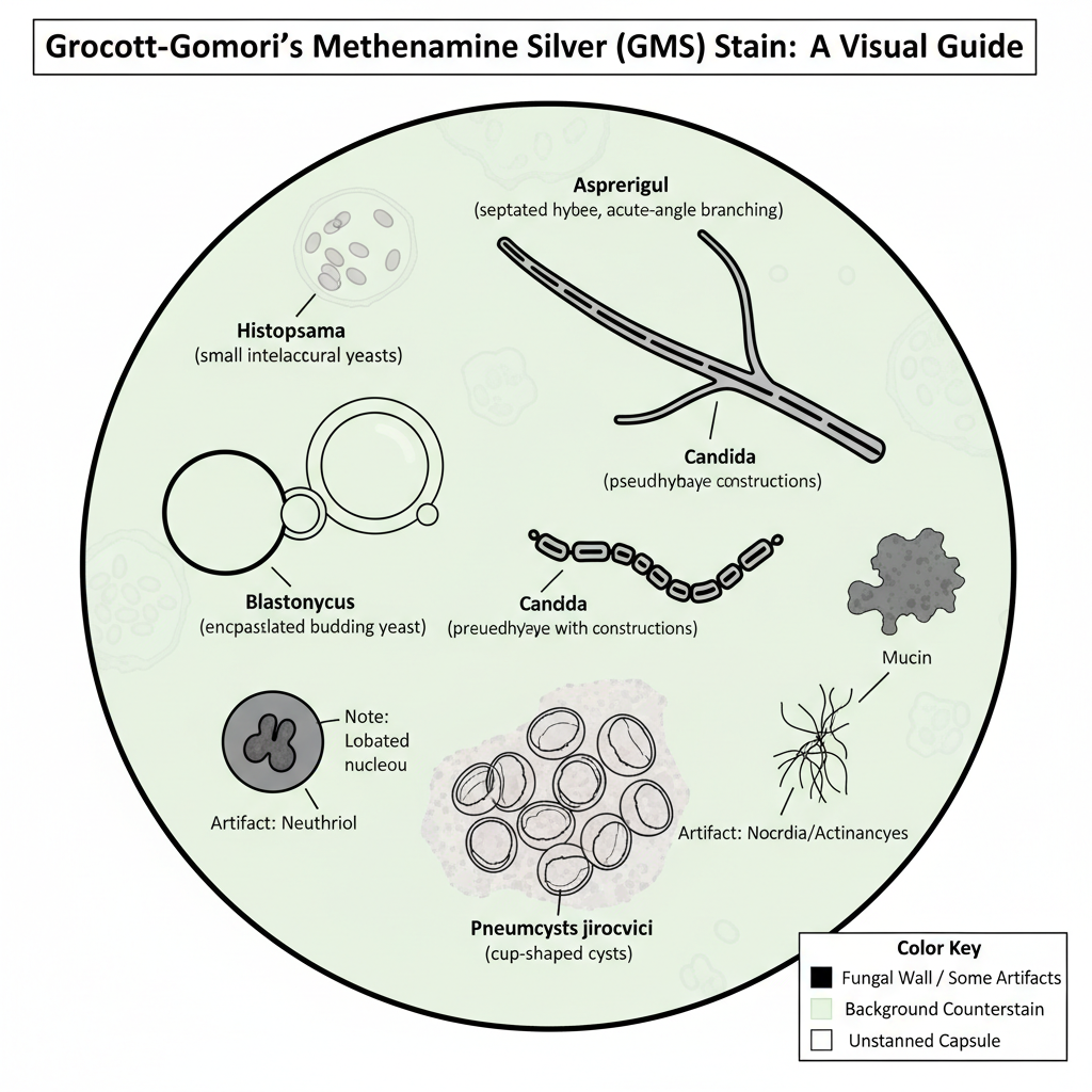 Results of Grocott-Gomori’s Methenamine Silver Staining