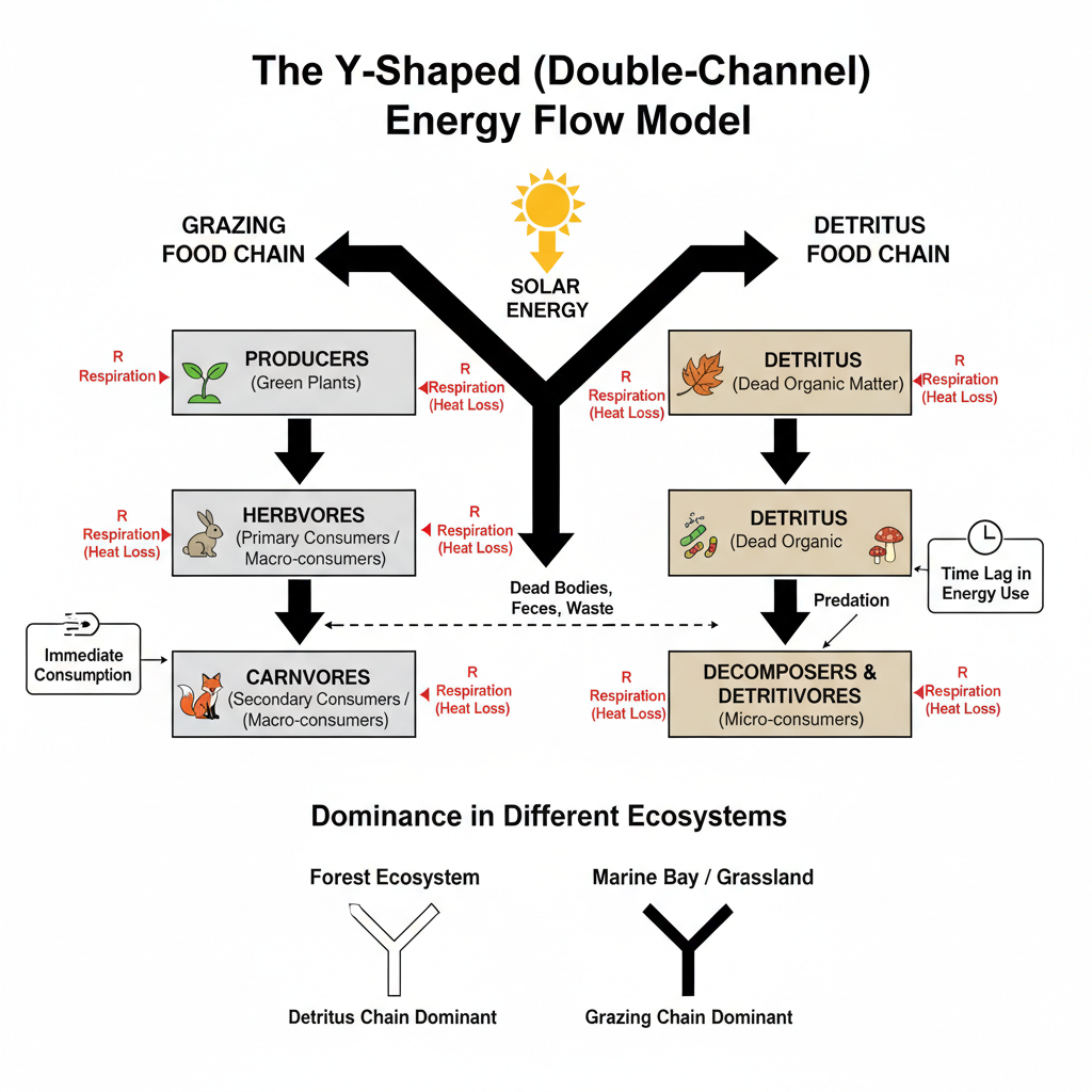 Models of Energy Flow in a Ecosystem - Linear and Y-shaped food chains 5 The Y-Shaped (Double-Channel) Energy Flow Model