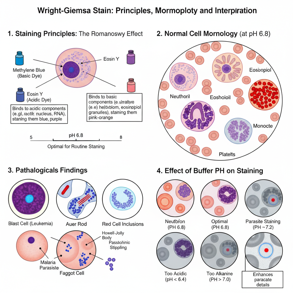 Wright Giemsa Stain - Protocol, Principle, Result 2 Wright Giemsa Stain result