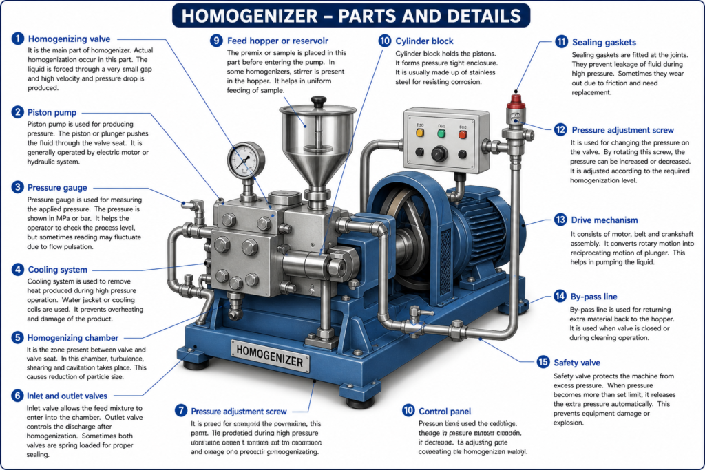 Parts of Homogenizer