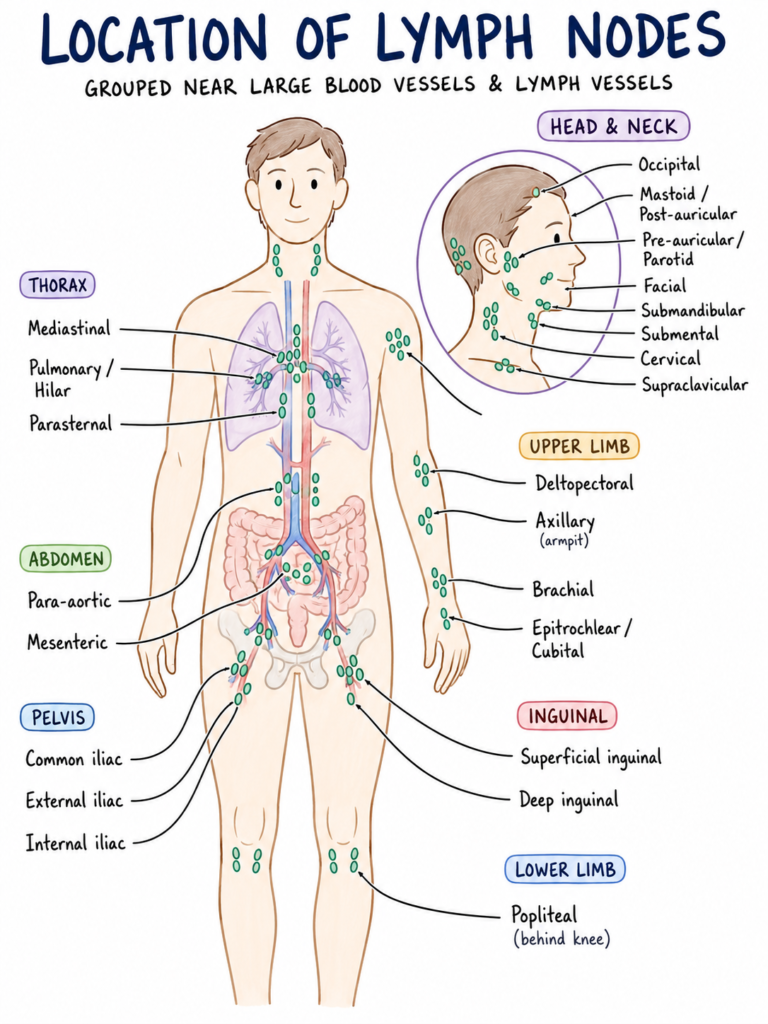 Location of Lymph Nodes