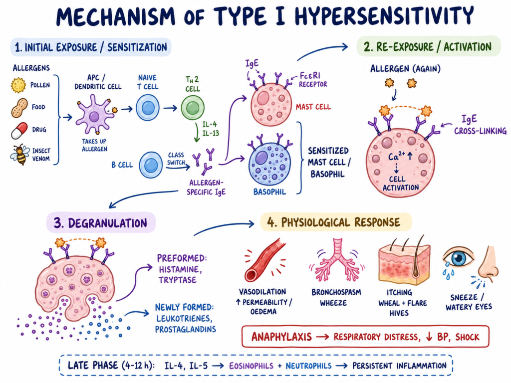 Mechanism of Type I Hypersensitivity Reaction