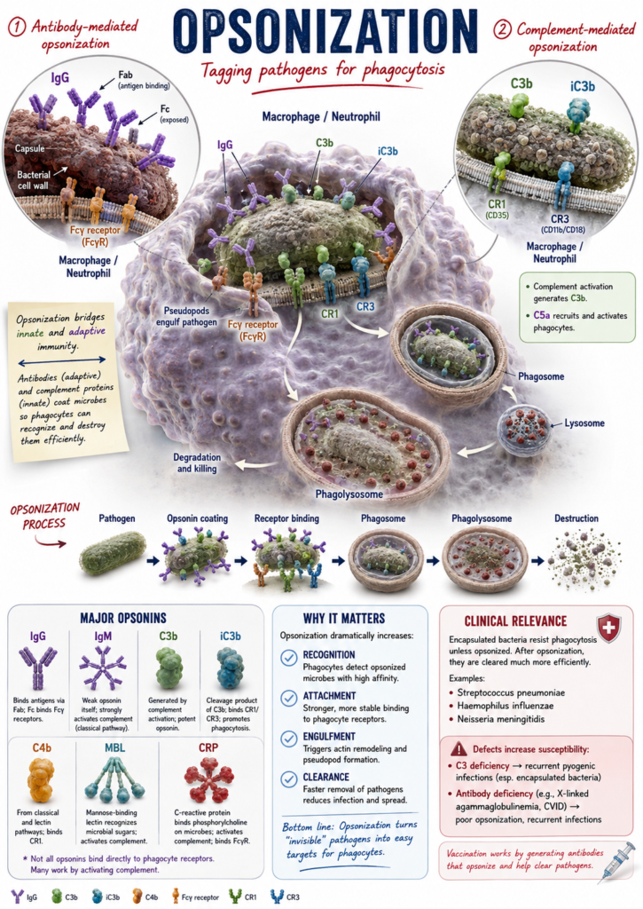 Opsonization infographic poster