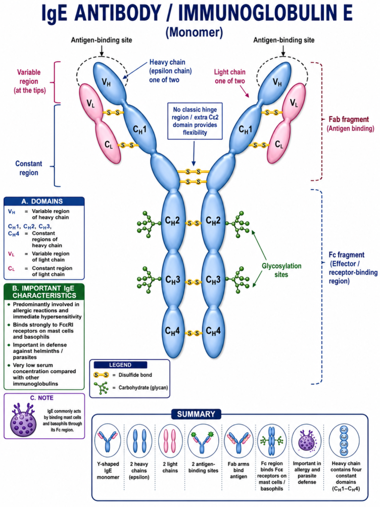Structure of Immunoglobulin E (IgE)