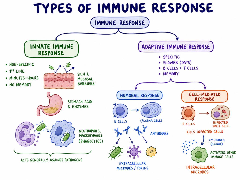 Immune Response - Definition, Factors, Types, Examples 2 Types of Immune Response