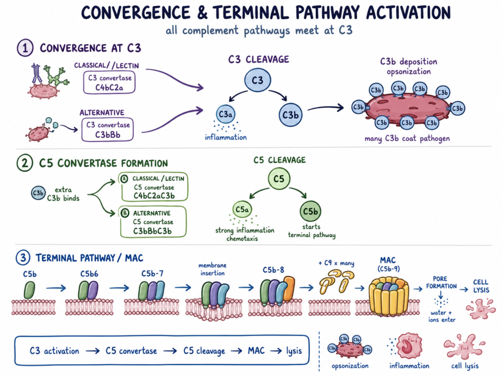 Convergence and Terminal Pathway Activation