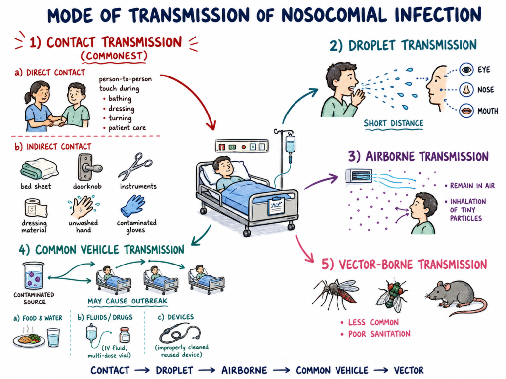 Nosocomial Infection - Prevention, Source, Transmission 3 Mode of Transmission of Nosocomial Infection