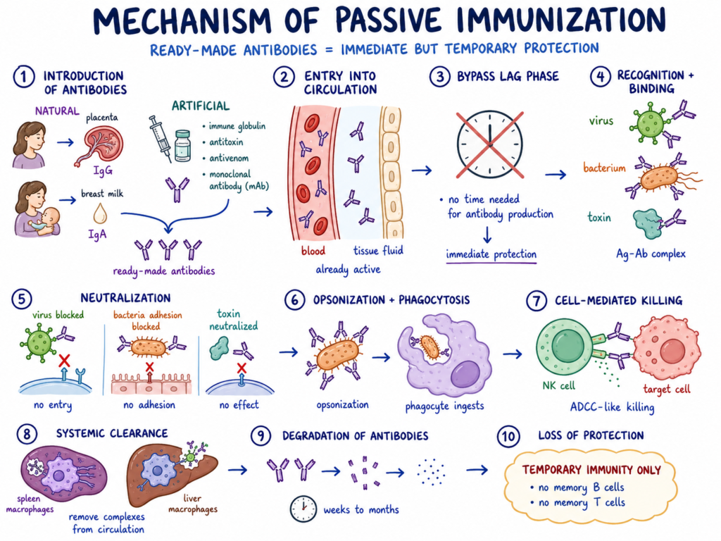 Passive Immunization - Types, Mechanism, Advantages, Drawbacks, Examples 2 Step by Step Process/Mechanism of Passive Immunization