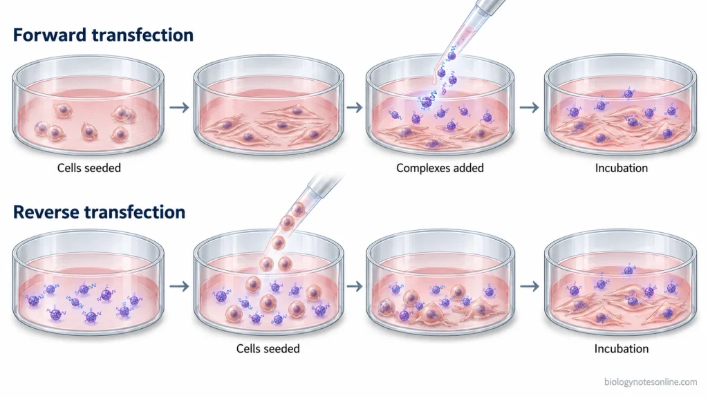 Forward and Reverse Transfection Workflow