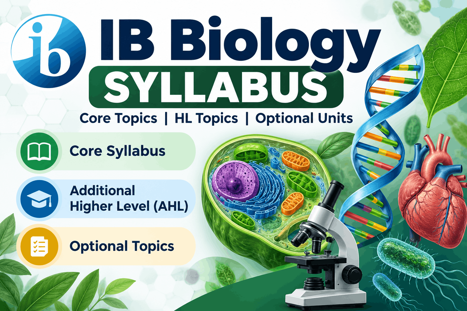 IB Biology Syllabus (Latest) – Core Topics, HL Topics and Optional Units